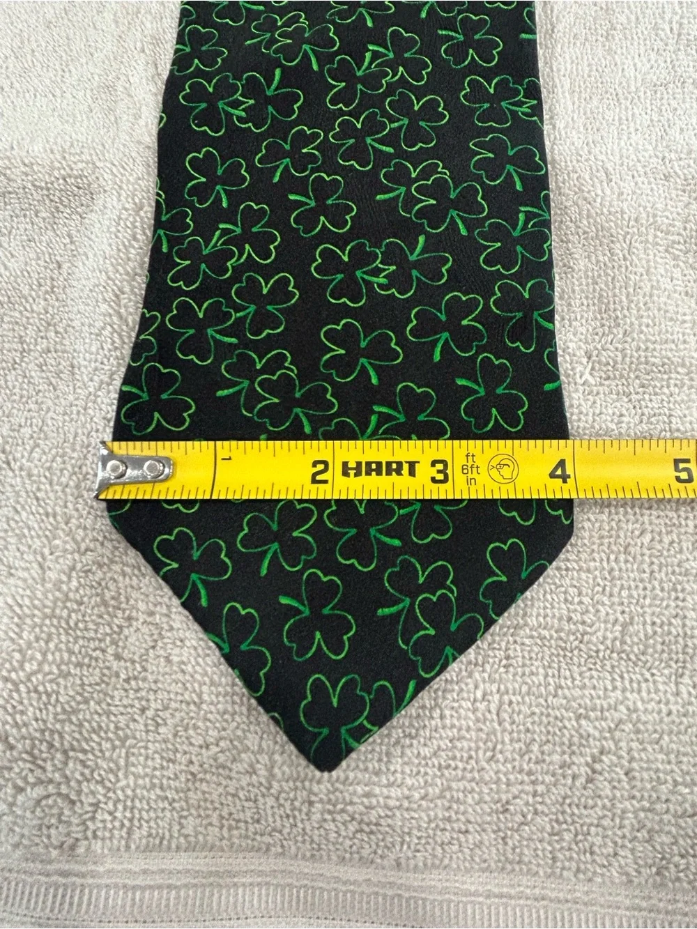 Hallmark Celebration Black with Shamrock St. Patrick's Day Silk Tie NWT